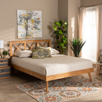 Baxton Studio SW8219-Rustic Brown-Full Baxton Studio Galvin Modern and Contemporary Brown Finished Wood Full Size Platform Bed